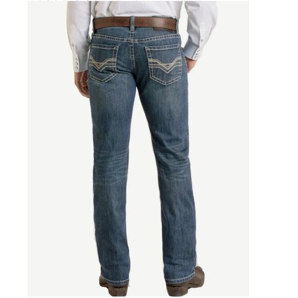 Rock&Roll Revolver Straight Jean Men Tag 40x34 Actual 40x33 Thick Stitch Western - Picture 1 of 16